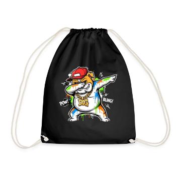 Cool Dog Dab Pose pour les amoureux des chiens Hip Hop - Sac de sport léger - noir - Devant