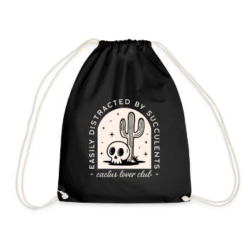 Club des amateurs de cactus, plantes drôles, crâne gothique - Sac de sport léger - noir - Devant