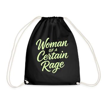 Woman of a Certain Rage light green saying design - Drawstring Bag - black - Front