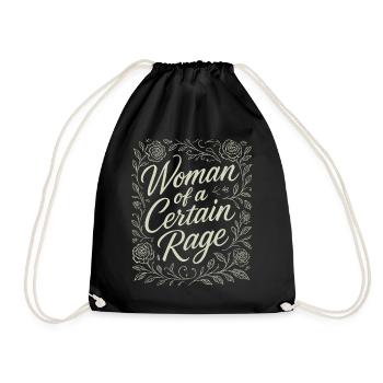 Woman of a Certain Rage Floral Roses Design - Drawstring Bag - black - Front