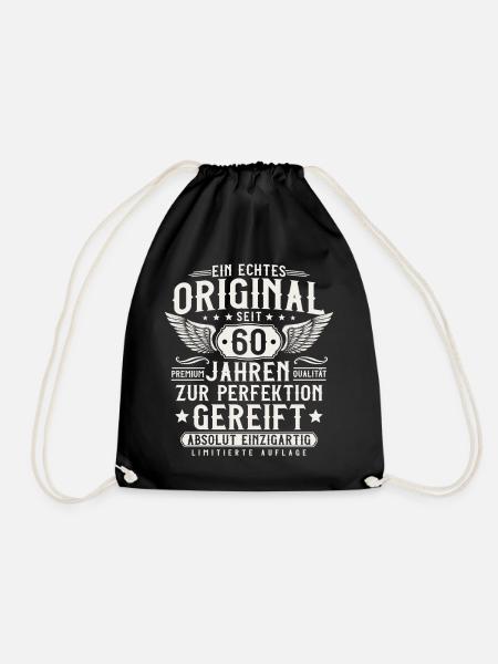 60. Geburtstag 60 Jahre Vintage Retro Geschenk - Turnbeutel - Schwarz