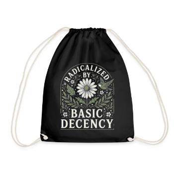 Radicalized by Basic Decency Vintage Floral Design - Drawstring Bag - black - Front