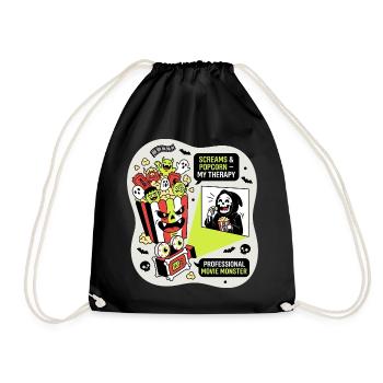 Popcorn Monster Therapy - Drawstring Bag - black - Front