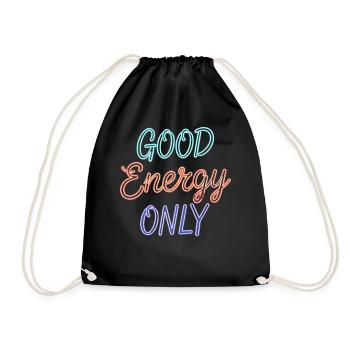 Good Energy Only Graphic in Retro Neon Style - Drawstring Bag - black - Front