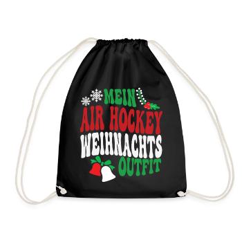 Air Hockey Weihnachten Outfit Air Hockeyspieler - Turnbeutel - Schwarz - Vorne