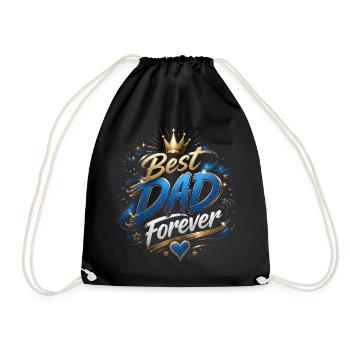 Bestes Papa Forever Kronen-Design - Turnbeutel - Schwarz - Vorne
