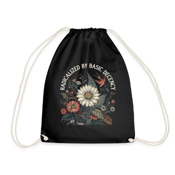 Radicalized By Basic Decency Retro Shirt - Drawstring Bag - black - Front