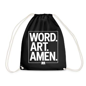 Word Art Amen Typography - Drawstring Bag - black - Front