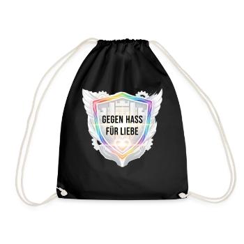 Anti Hass Statement für Frauen Männer Shirt  - Turnbeutel - Schwarz - Vorne