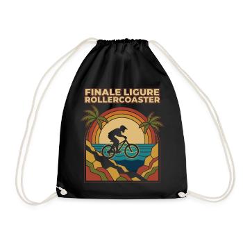 Finale Ligure Rollercoaster Retro Enduro MTB - Drawstring Bag - black - Front