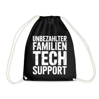 Unbezahlter Familien Tech Support - Turnbeutel - Schwarz - Vorne