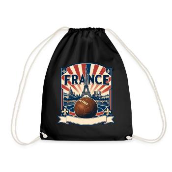 Football rétro France Tour Eiffel Fan Vintage - Sac de sport léger - noir - Devant