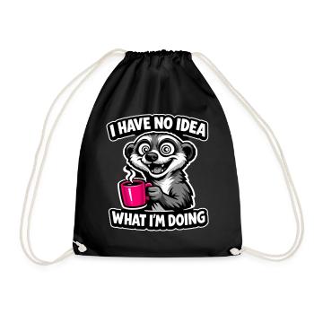 Je n’ai aucune idée de ce que je fais, café au raton laveur - Sac de sport léger - noir - Devant