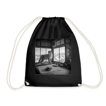 Léopard des neiges Nature vintage Crime animalier - Sac de sport léger - noir - Devant