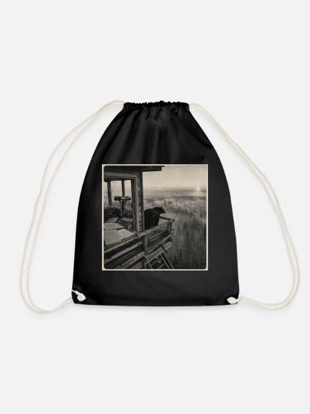 Forêt de brouillard d’ours de la faune Crime animal vintage - Sac de sport léger - noir