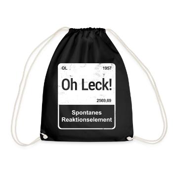 Oh Leck - Saarländisch für Profis - Element-Kachel - Turnbeutel - Schwarz - Vorne
