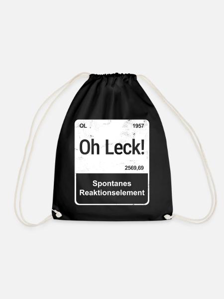 Oh Leck - Saarländisch für Profis - Element-Kachel - Turnbeutel - Schwarz