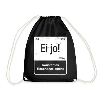 Ei jo! - Saarländisch für Profis - Element-Kachel - Turnbeutel - Schwarz - Vorne