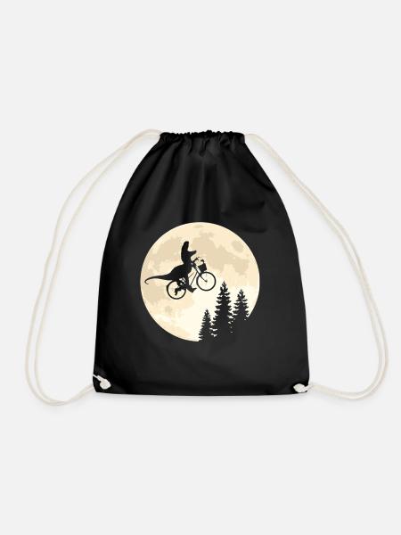 Dino Fahrrad Mond Vintage - Turnbeutel - Schwarz