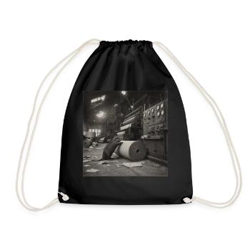 Beaver Paper Mill Industrial Retro Animal Crime - Drawstring Bag - black - Front