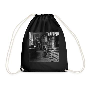 Beaver in the Wood Shop Vintage Retro Animal Crime - Drawstring Bag - black - Front