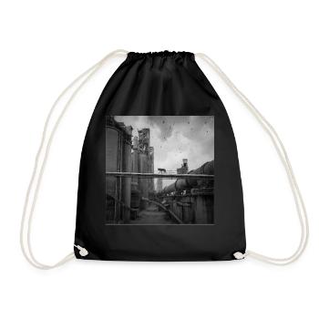 Wolf Lost Place Black & White Art Animal Crime - Drawstring Bag - black - Front