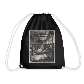 Lost Places Fox Retro Industry Animal Crime - Drawstring Bag - black - Front