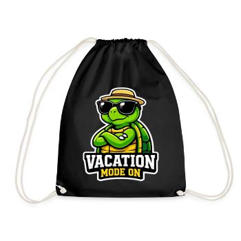 Cool Turtle Vacation Summer Saying Vacation - Drawstring Bag - black - Front