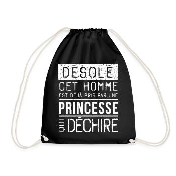 Desole Cet Homme Est Deja Pris Par Une Princess... - Sac de sport léger - noir - Devant