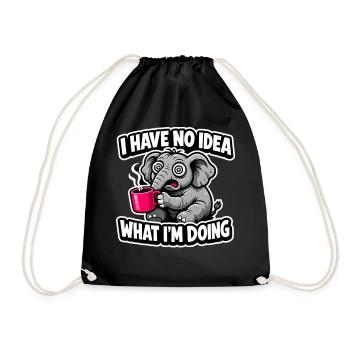 Je n’ai aucune idée : cadeau éléphant pour les fans de café - Sac de sport léger - noir - Devant