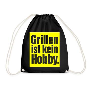 Grill Spruch Geschenk für Männer und Papa Grillfan - Turnbeutel - Schwarz - Vorne