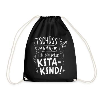 Tschüss Mama Kita-Kind - Turnbeutel - Schwarz - Vorne