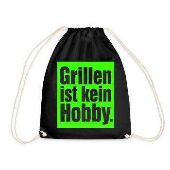 BBQ Spruch Geschenk für Männer & Papa Grillfans - Turnbeutel - Schwarz - Vorne