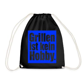 Grillmeister Spruch Geschenk für Männer & Väter - Turnbeutel - Schwarz - Vorne