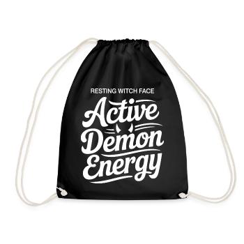 Aktiv-Dämonen-Energie-Typografie - Turnbeutel - Schwarz - Vorne