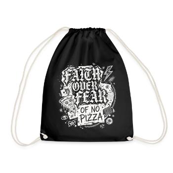 Faith Over Fear of No Pizza - Turnbeutel - Schwarz - Vorne