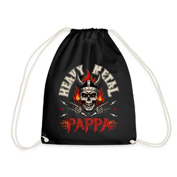 Heavy Metal Dad T-Shirt Geschenk - Turnbeutel - Schwarz - Vorne