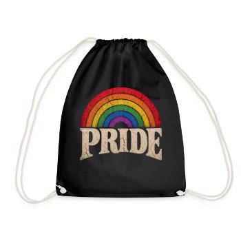 Pride Rainbow Gift for LGBTQ Community - Drawstring Bag - black - Front