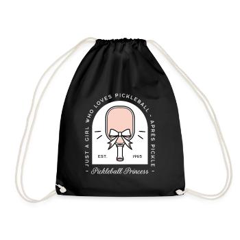 Pickleball princess girl - Drawstring Bag - black - Front