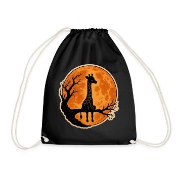 Giraffe with Full Moon Classic Halloween T-Shirt - Drawstring Bag - black - Front