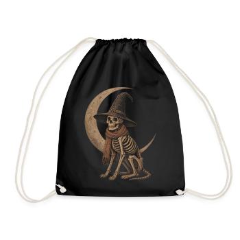 Décoration d’Halloween avec un sweat à capuche squelette sorcière sorcière - Sac de sport léger - noir - Devant