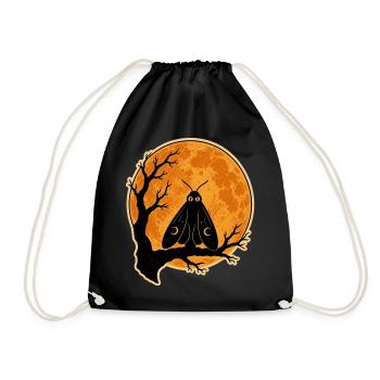 Mothman Moth Full Moon T-Shirt Halloween Vintage - Sac de sport léger - noir - Devant