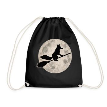 Motif de la pleine lune vintage de la sorcière renard d’Halloween - Sac de sport léger - noir - Devant