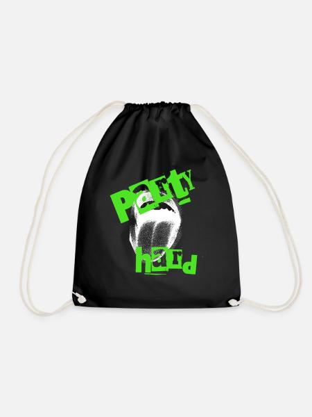 PARTY hard Totenkopf Grunge Design - Turnbeutel - Schwarz