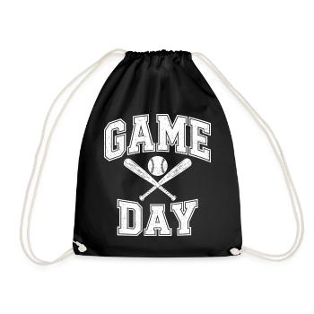 Game Day Baseball – Schläger & Ball - Turnbeutel - Schwarz - Vorne
