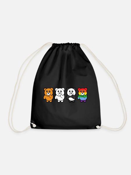 LGBT bears - Drawstring Bag - black