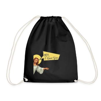 Jésus t’aime le sort drôle de cadeau - Sac de sport léger - noir - Devant
