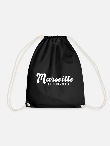 marseille chez moi cadeau humour Marseille homme - Sac de sport léger - noir