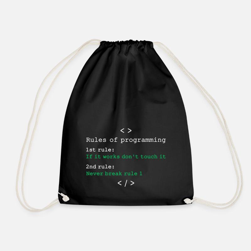 Rules of programming - Drawstring Bag - black
