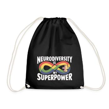 Neurodiversity is My Superpower - Drawstring Bag - black - Front